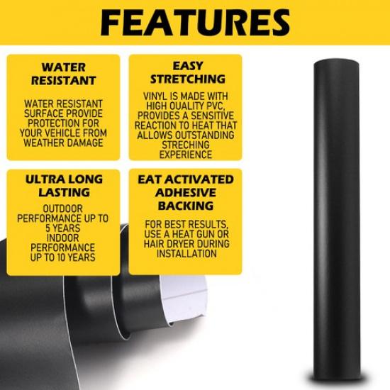 Autoparts Matte Vinyl Wrap Car Sticker Decal Film Bubble Free 150cm*30cm EOA