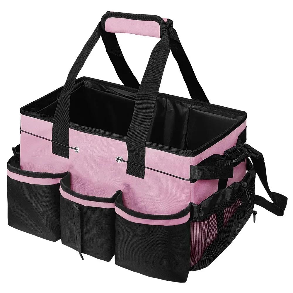 1pc Oxford Cloth Tools Storage Bag Foldable Large Capacity Cleaning Toolkit Crossbody Storage Bag With Handle Home Organizer