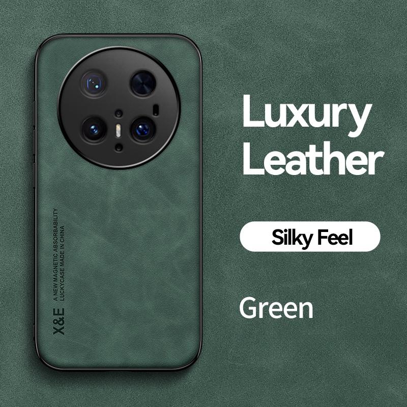 

Чехол для Huawei Mate 70 Pro Mate 70 Pro Plus, роскошный кожаный магнитный автомобильный держатель, чехол для телефона Huawei Mate 60 Mate70 Pro+, противоударный чехол на заднюю панель For Mate 70 Pro зелёный