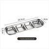 OEING 304 Stainless Steel 4-Compartment Square Dipping Dish (Set of 2)