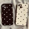 Black Love Heart Phone Case for IPhone 14 13 15 16 Pro Max 12 11 X XR XS 7 8 16 Plus SE 2022 Graphic Soft Silicone Bumper Cover