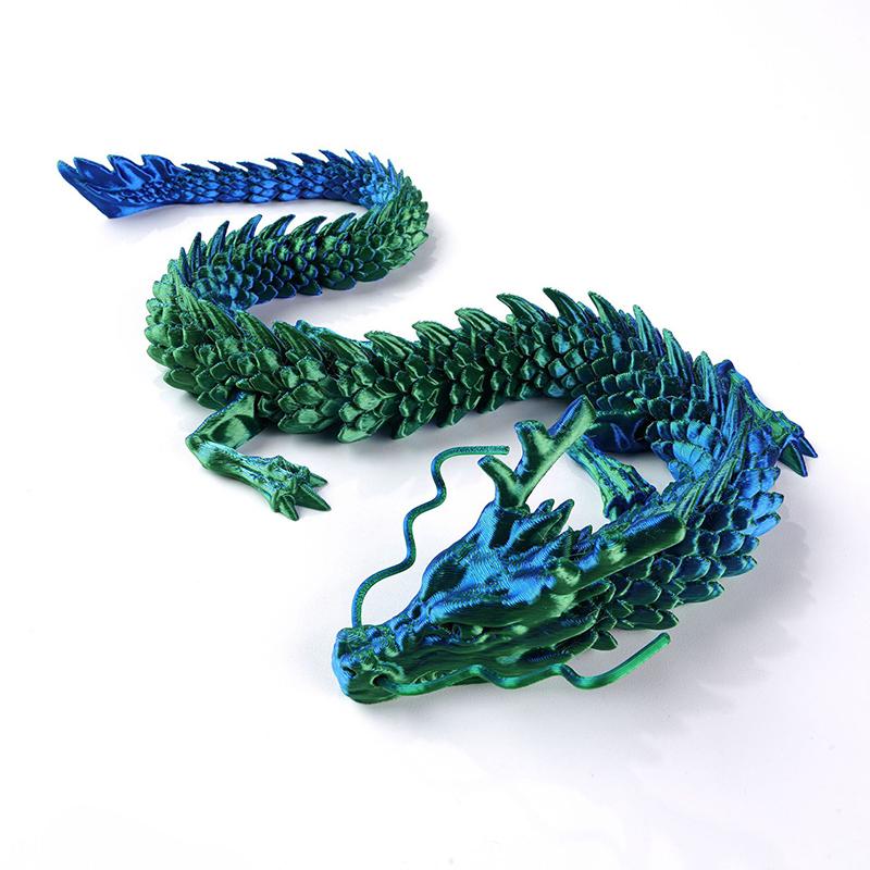 3D Printed Articulated Dragon Fish Tank Landscaping Chinese Long Flexible Ornament Toy Model Home Office Decoration Kids Gifts