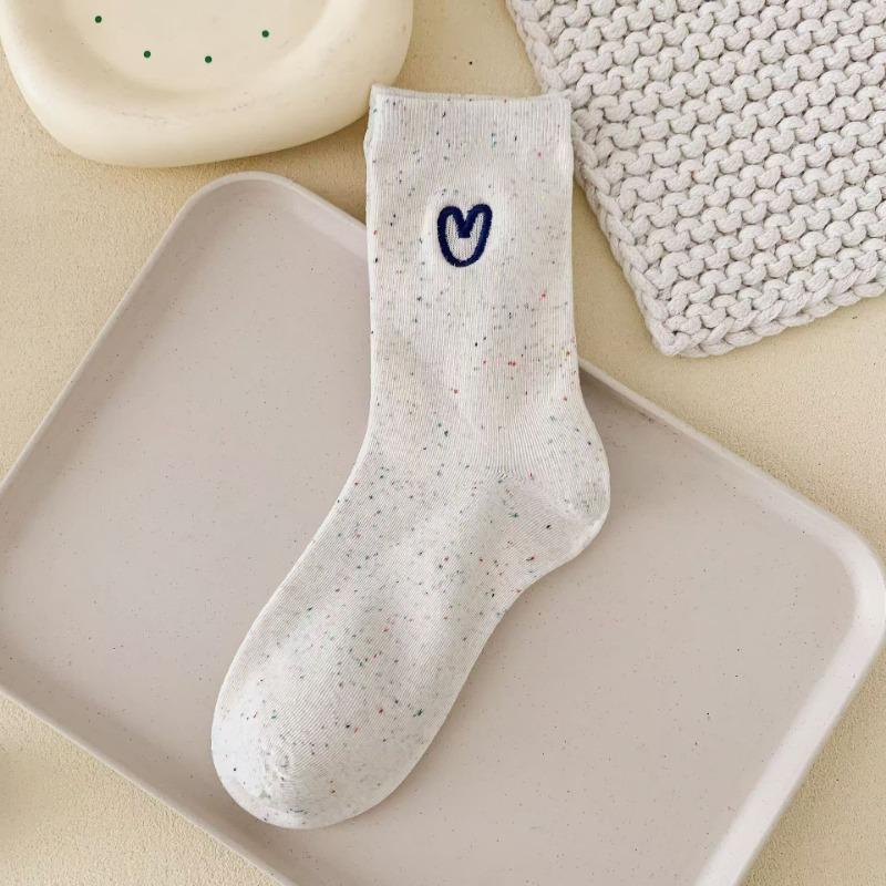Female Spring and Autumn New Love Lovely All Match Cartoon Tube Pile Socks