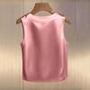 Damen-T-Shirt mit Satin-Perlenmuster, Rundhalsausschnitt und kurzen Ärmeln, lässiges Oberteil