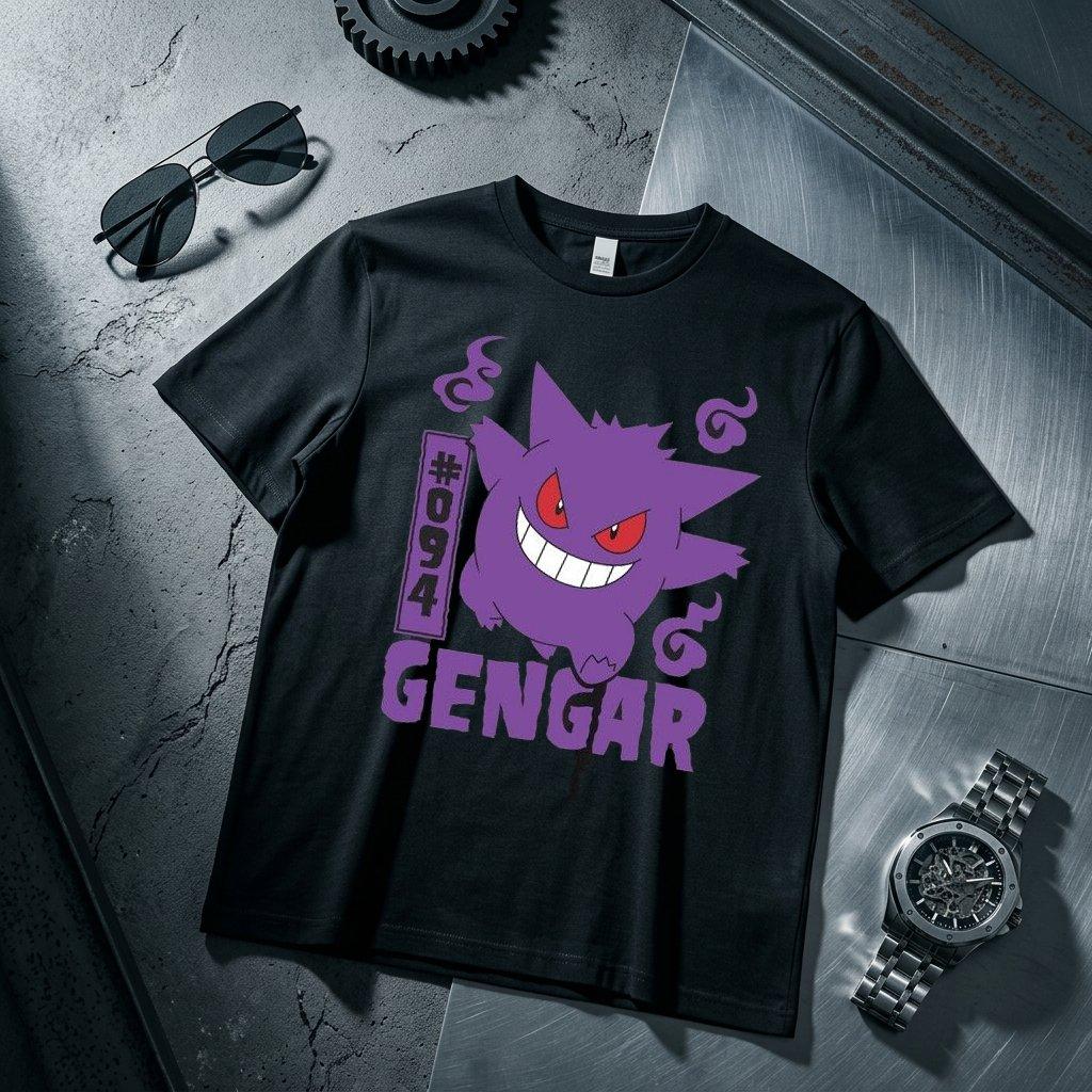 Yk Gengar Kids T Shirt Unisex Women Cotton Short Sleeve Tee Anime Print Tops Streetwear Parentchild Clothing