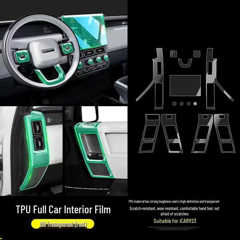 Chery iCAR V23 Gear Shift Film: Center Console & Navigation Screen Protector