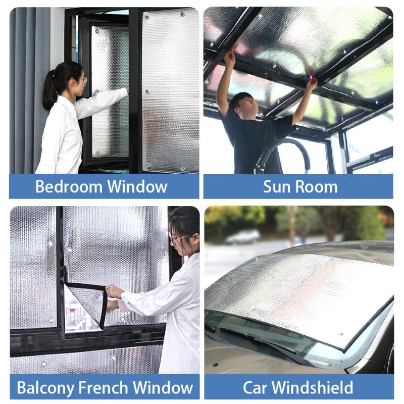 House Blackout Window Film Sun Shade Insulation Aluminum Foil Pad Balcony Room Car Glass UV Protection Curtain Screen Tools