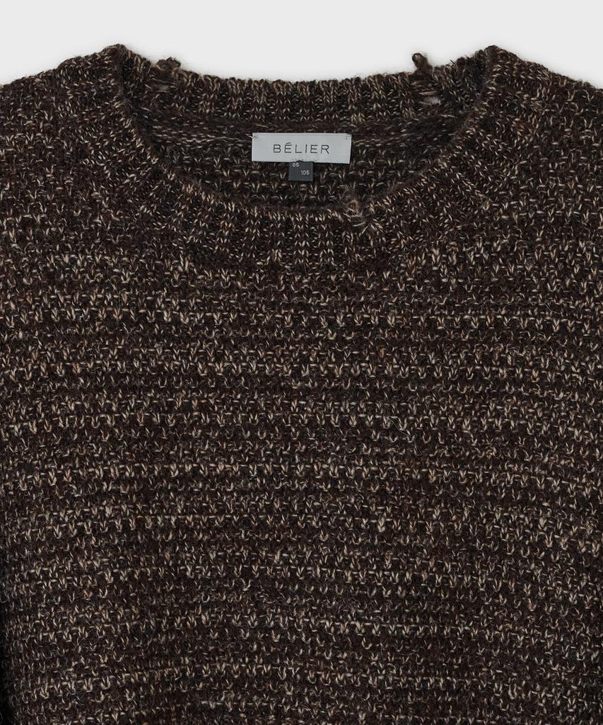 Bellie Scarf Crewneck Sweater - Melange Brown