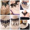 Jewelry Steampunk Style Victorian Women Chokers Black Lace Necklace Gothic Collar Beads Pendant