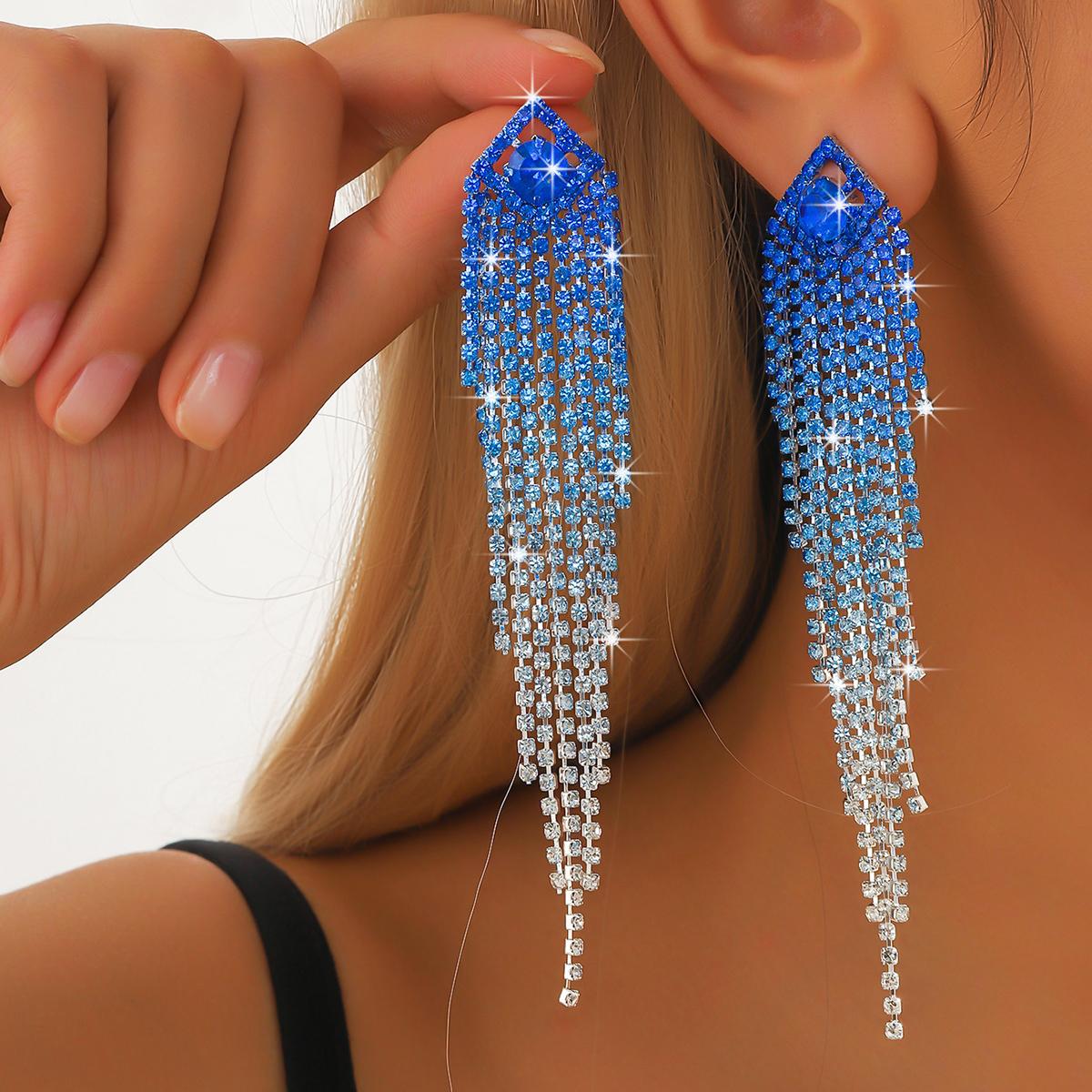 

2 шт. Женская модная серия «Когти» с серьгами с бахромой из страз, подходит для путешествий, вечеринок и праздничных подарков