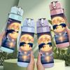 1 PZ Sagoma di Delfino Notte di Luna 750ml Plastica Colorata Borraccia Sportiva Tappo a Flip Anti-perdita Adatta per Sport Ufficio Uso Domestico