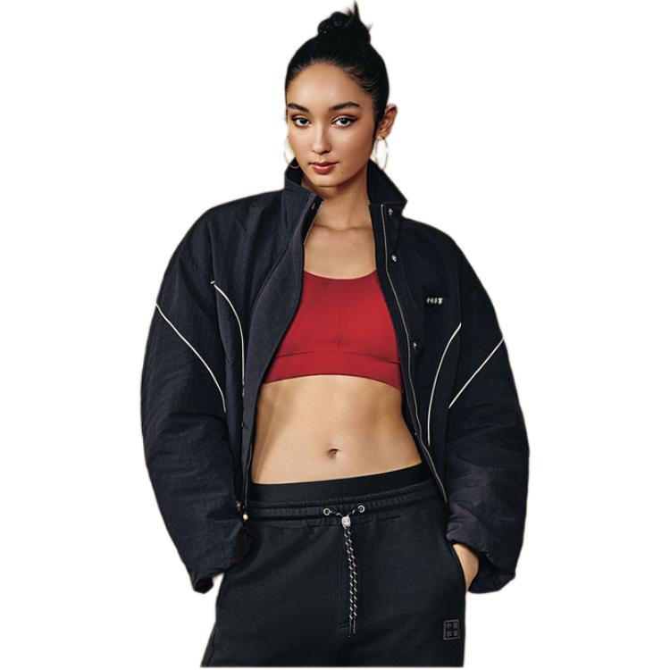 Li Ning Loose Warm Comfortable Stand Collar Casual Sports Cotton Jacket Women Jacket AJMW070-2