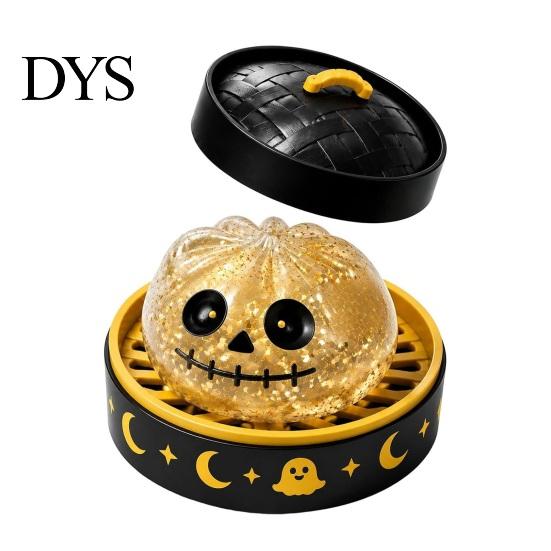 Mini Steamer Pretend Play Set Ghost Dumpling Stress Ball with Steamer, Maltose Slow Rising Squeeze Toy, Interactive Food Shape Toys Halloween