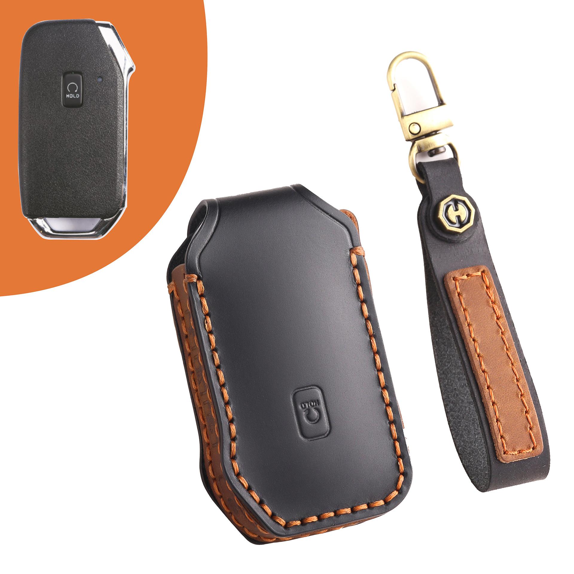 

Korean car key case Suitable for Kia Sorento key case Handmade car key case Cowhide чёрный