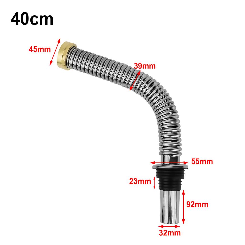 40/60cm Stainless Steel Bathroom Kitchen Sink Siphon Waste Drain Flexible Pipe Hose Home Retractable Drainage Tube