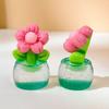 Yousheng 2 Pcs Mini Resin Artificial Flower Figurine Tiny Glow in The Dark Potted Flower for Dollhouse Miniature Landscape Home Office