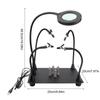 Multifunctional Helping Hands Soldering Station with 6x Magnifying Glass Light Soldering Aid Fixture for Precise Repairs