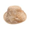 Spring and summer lace mesh hat trendy ladies short brim half curled edge flower pot hat outdoor outing shading bucket hat