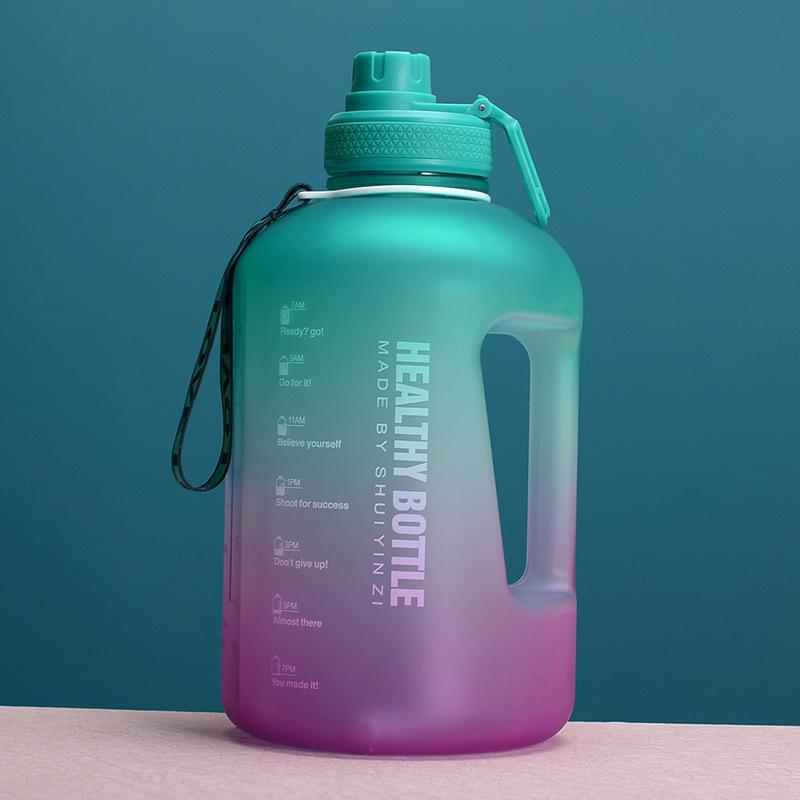 2.2L Internet Celebrity Sports Water Bottle - High Capacity, Durable Plastic with Straw