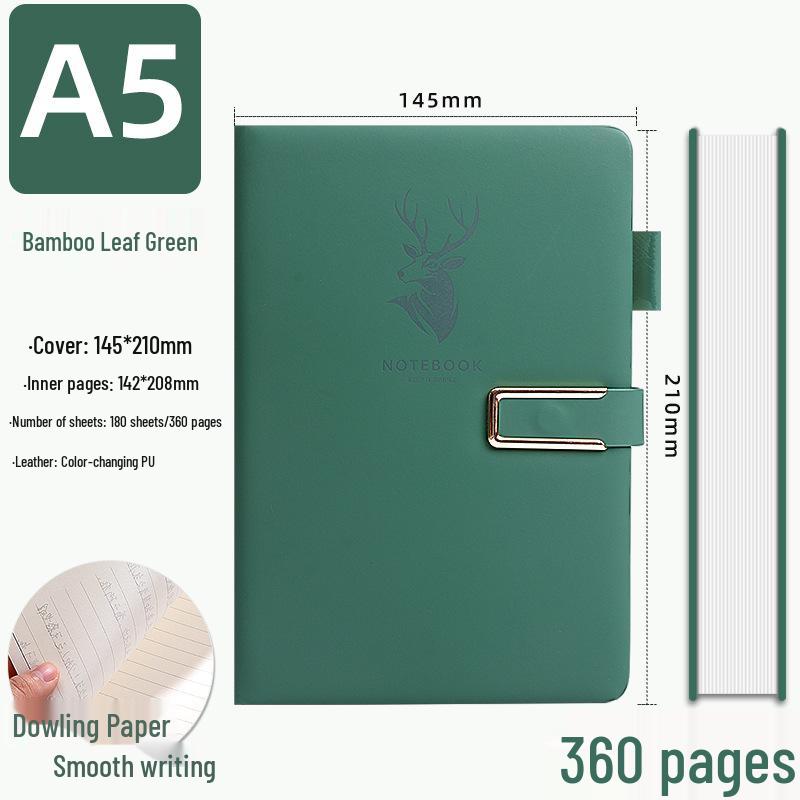 A5 Business Office Notebook with Thickened Pages and Simple Buckle, Ideal for Meetings, Record Keeping, Custom Logo Printable