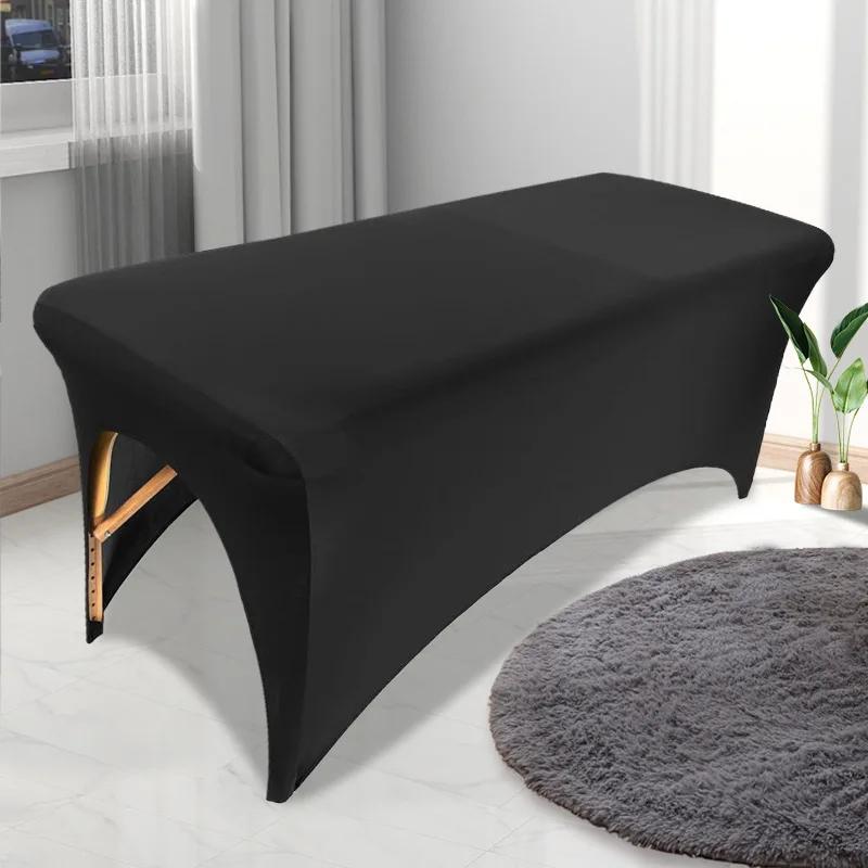 Solid minimalist style tablecloth high elasticity bed cover for beauty beds dining table anti slip anti stain arched table cover