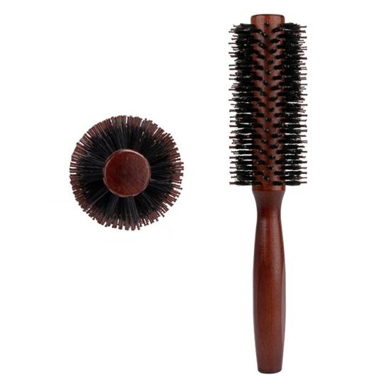 Trehåndtak Børster Rundbørste Bærbar Antistatisk Tynt Tykt Langt Rett Krøllete Hårbørste Kvinner Jenter Hårstyling Flokebørste