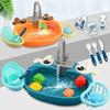 Educational Simulation Kitchen Sink Set Platic Montessori Game Toy Electric Dishwasher  Kids Toy