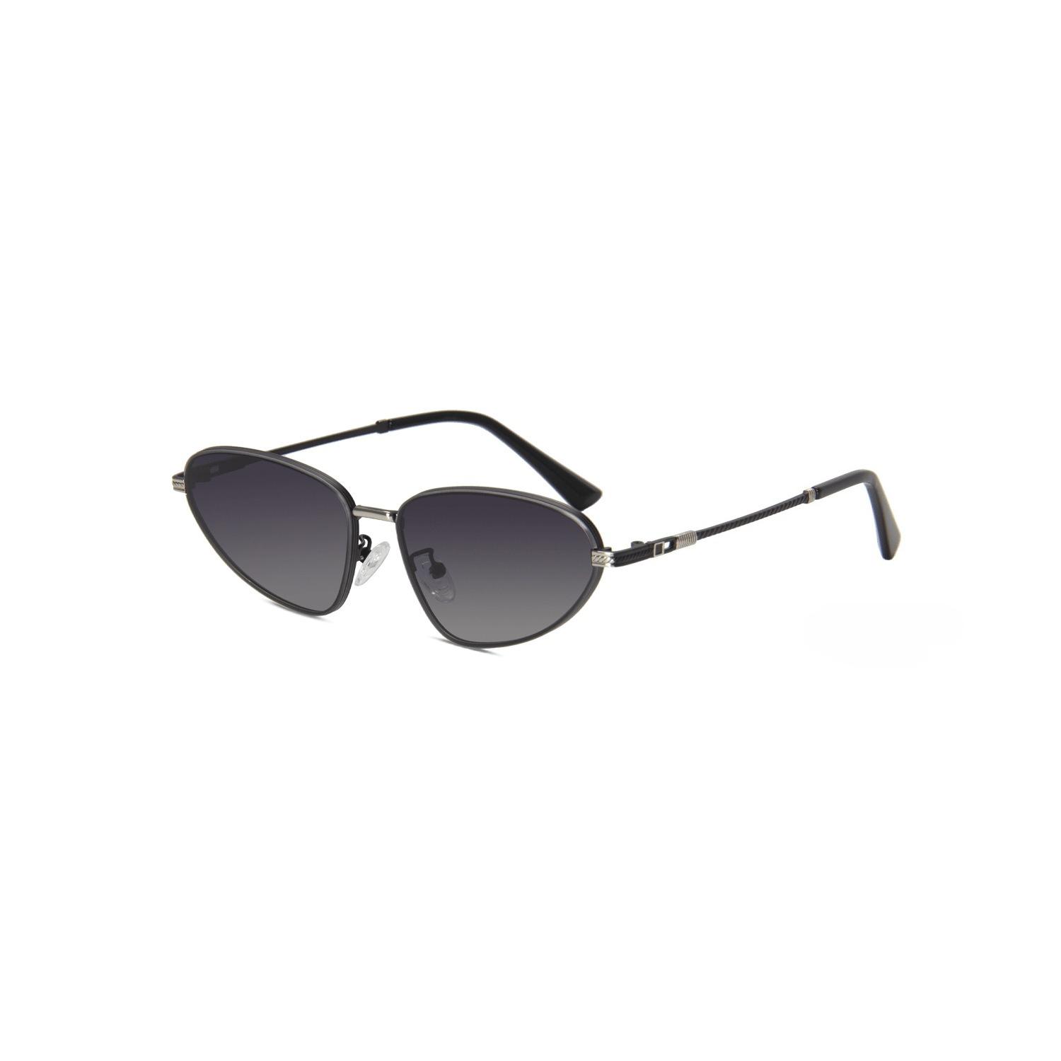 

Fashion Cat Eye Metal Polarized Women Retro Sunglasses High-end Travel Driving UV400 Men Sunglasses Custom Prescription Lenses as picture