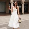 Pure cotton suspender balloon dress European and American summer waist bubble pendulum dress pure cotton dress women