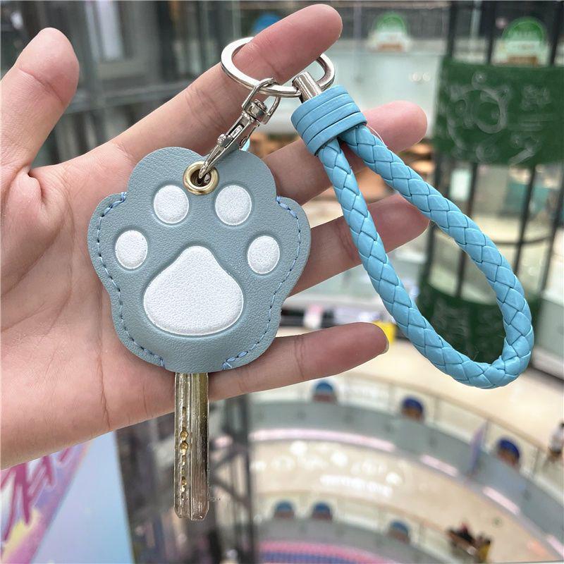 Personalized Cat Paw Keychain: Cute Women's Access Card Holder & Key Cover for Home and Vehicle