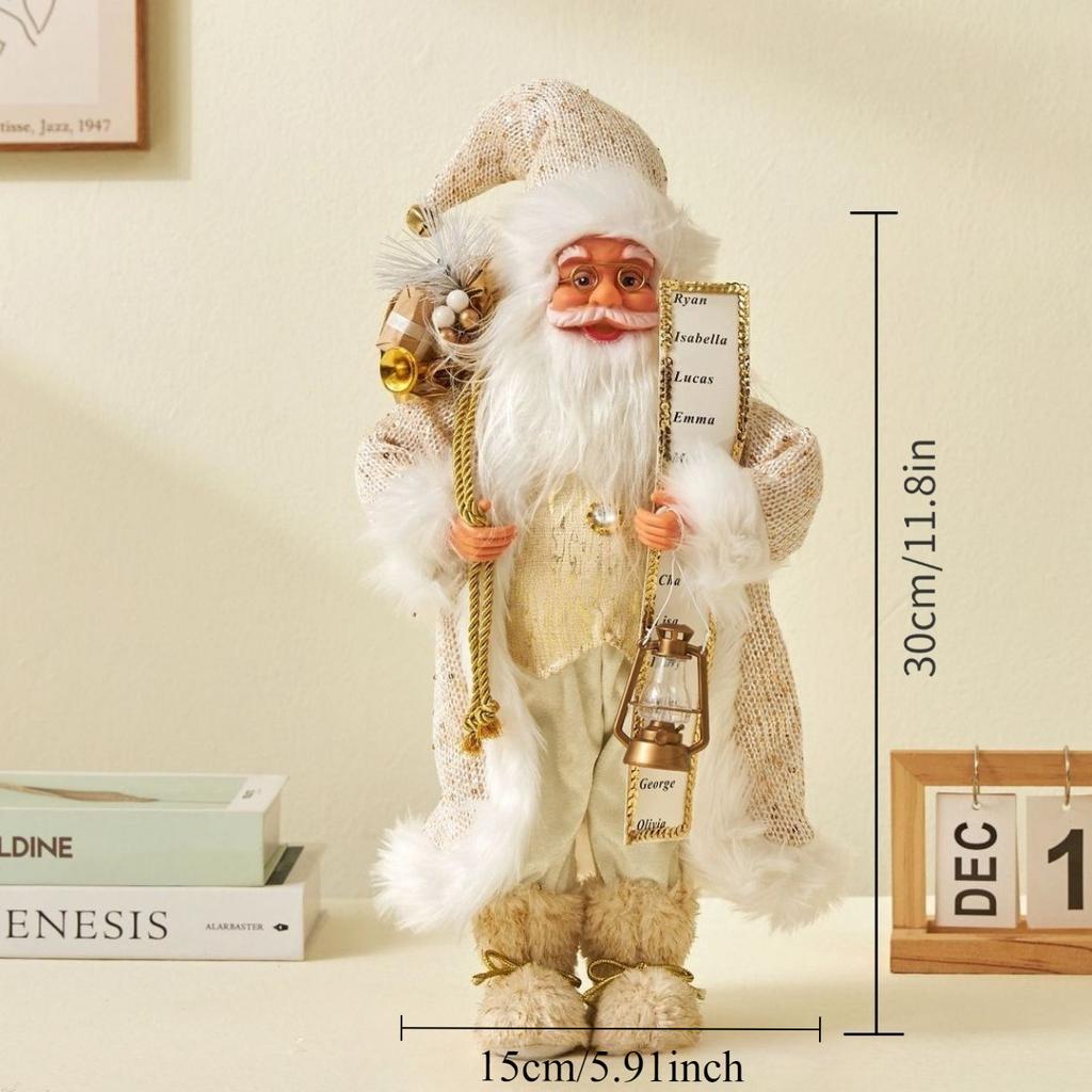 Santa Claus Ornament - Classic Variety of Designs, Holding a Gift or Welcome Sign) - Heavy Duty Base Indoor and Outdoor Home Gar