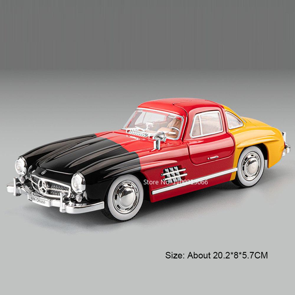 1:22 300SL Lambor V12 GT Cars Toys Alloy Models with Light Sound Miniature Vintage Car Wheel Pull Back Vehicles Kids Adult Gifts