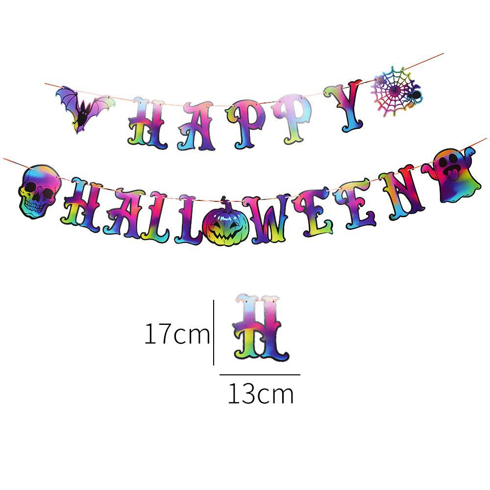 Halloween Pumpkin & Spider Banner - Festive Paper Hanging Decorations