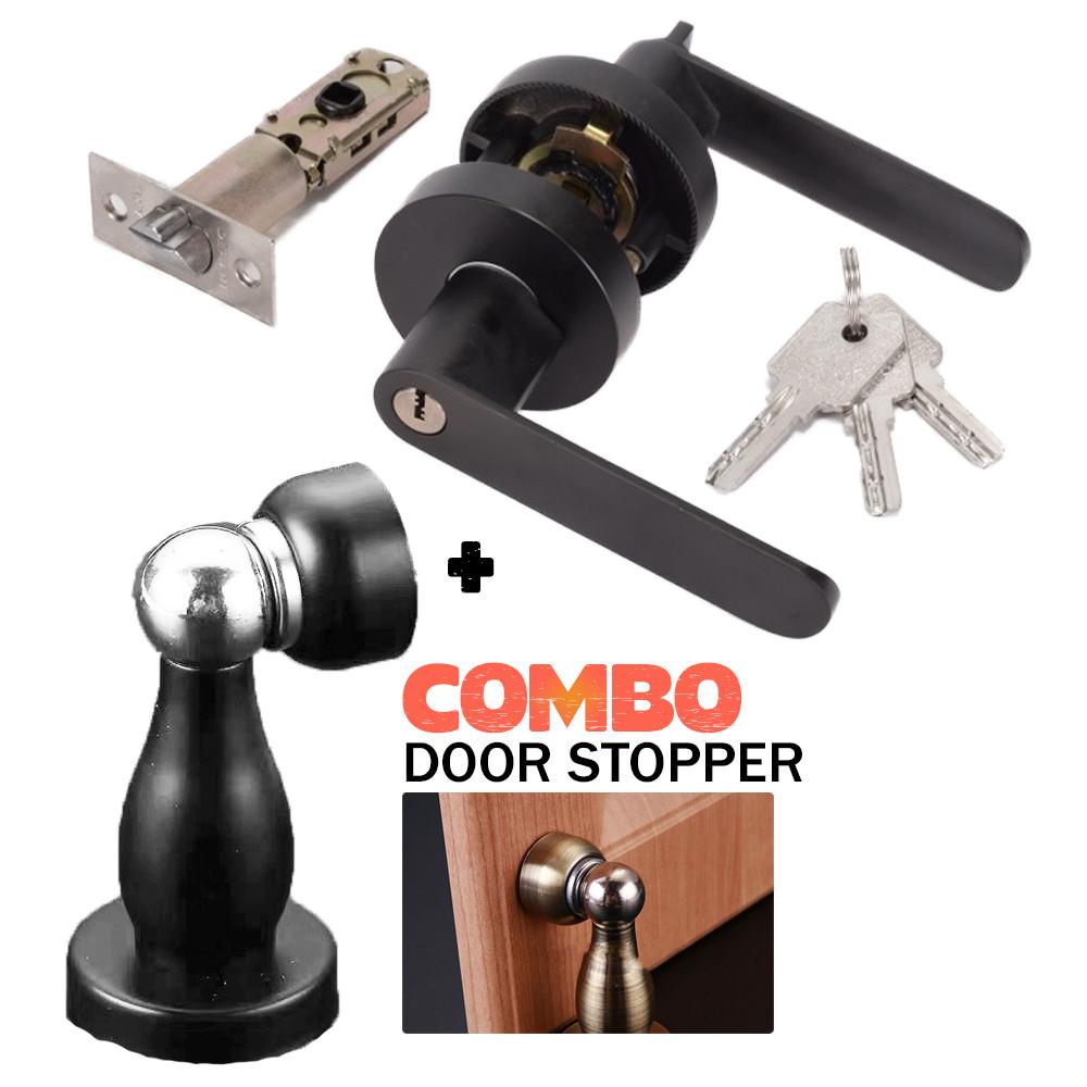 Handle Door Lock Set Room Door Adjustable Solid-state Lock Bedroom Door Lock Tubular Lever Lock Aluminum Alloy Door Lock