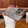 For iPhone 15 Pro Max Highend Luxury Quality Plating Flash Magsafe Magnetic Rhinestone Phone Case For iPhone 11 12 13 14 15 16 Plus Lens Cover