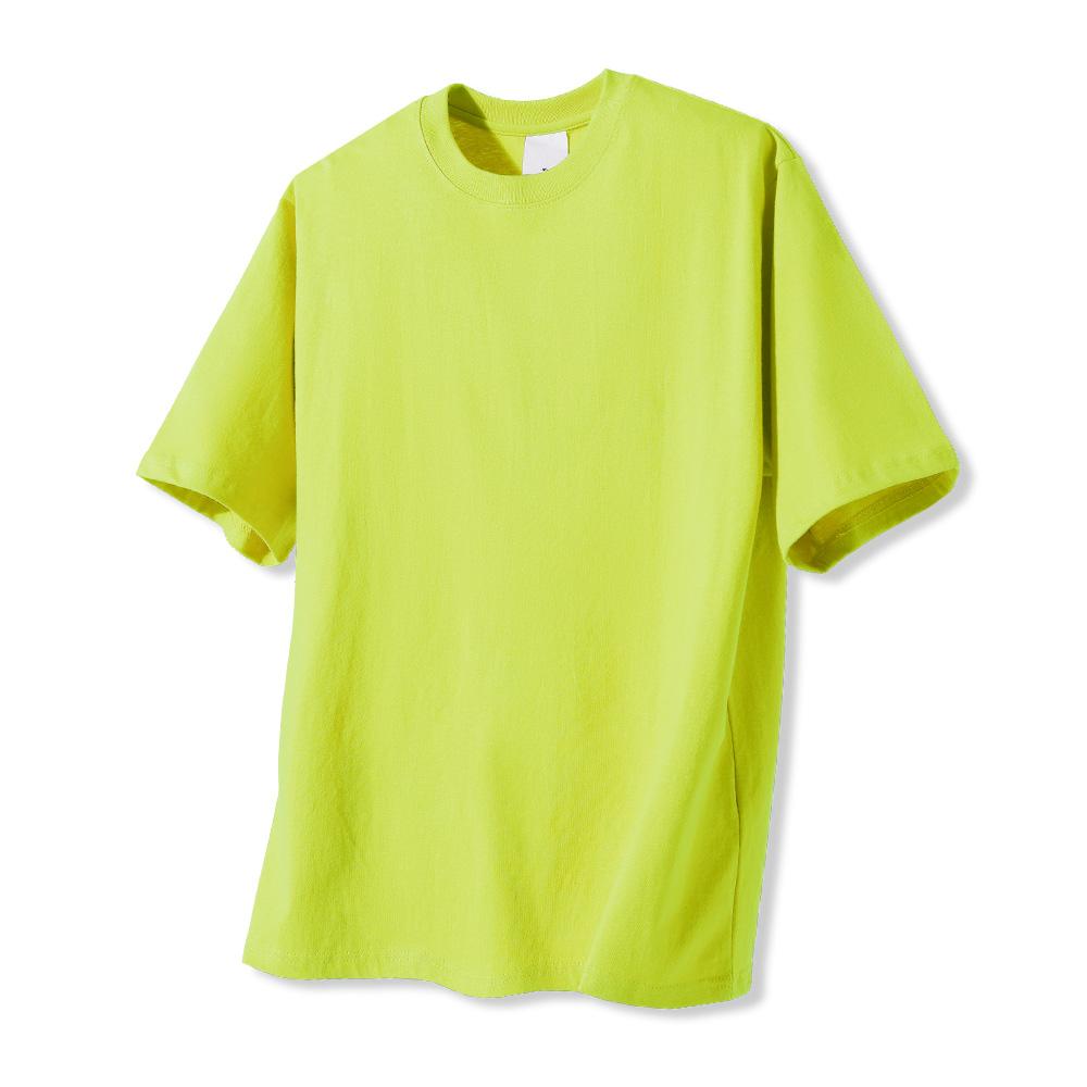 LIKE THE MOST Basic Crew Neck Short Sleeve T-Shirt Yellow Green