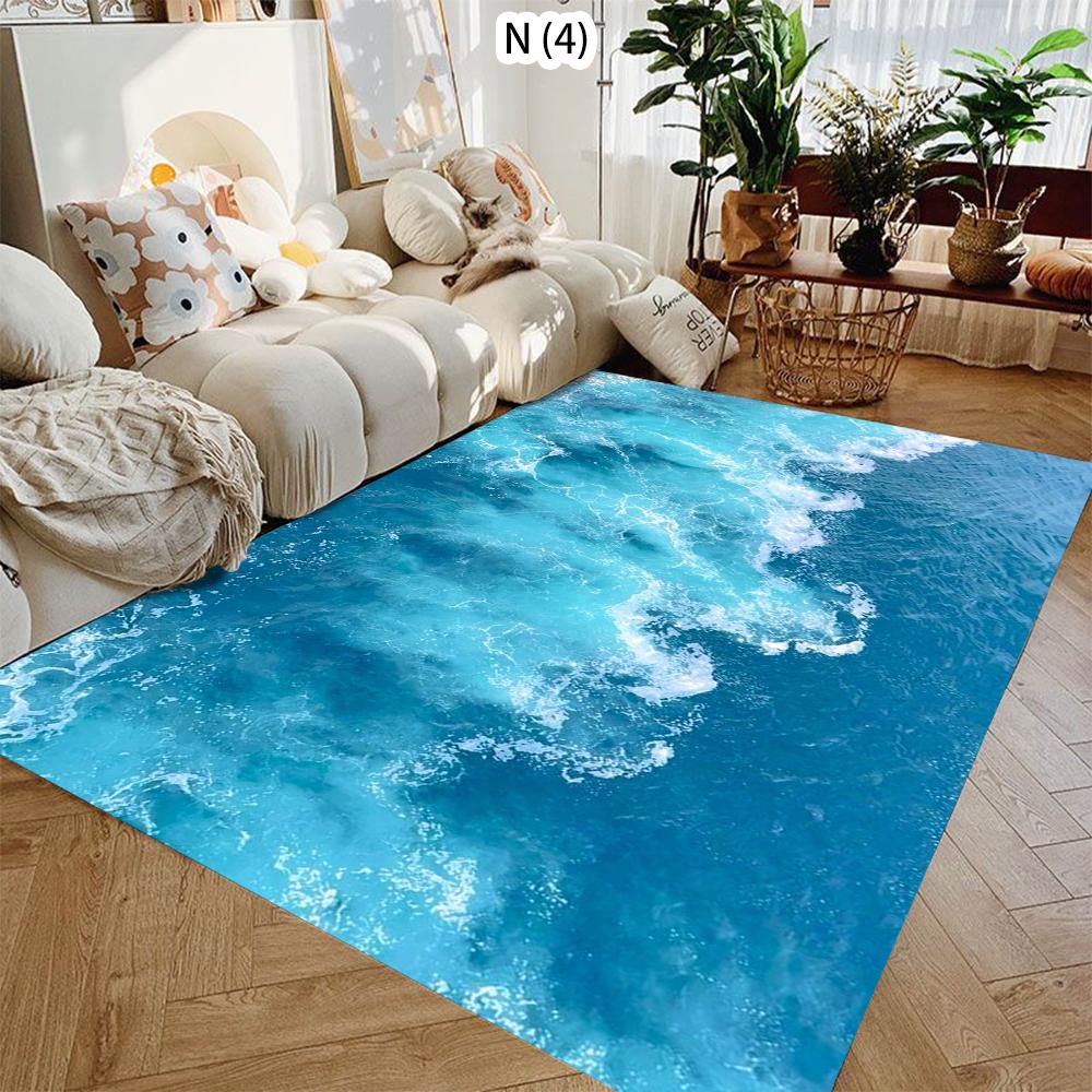 Fun HD Summer Coastline Beach Carpet for Living Room Sofa Soft Decor Rugs Bedroom Rug Kitchen Coffee Table Mat Hallway Rug