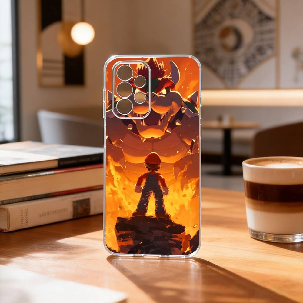 cartoon Super T-MarioS Bros  Phone Case Transparent Silicone Soft For Samsung S25,S24,S21,S22,S23,S30,Ultra,S20,Plus,Fe