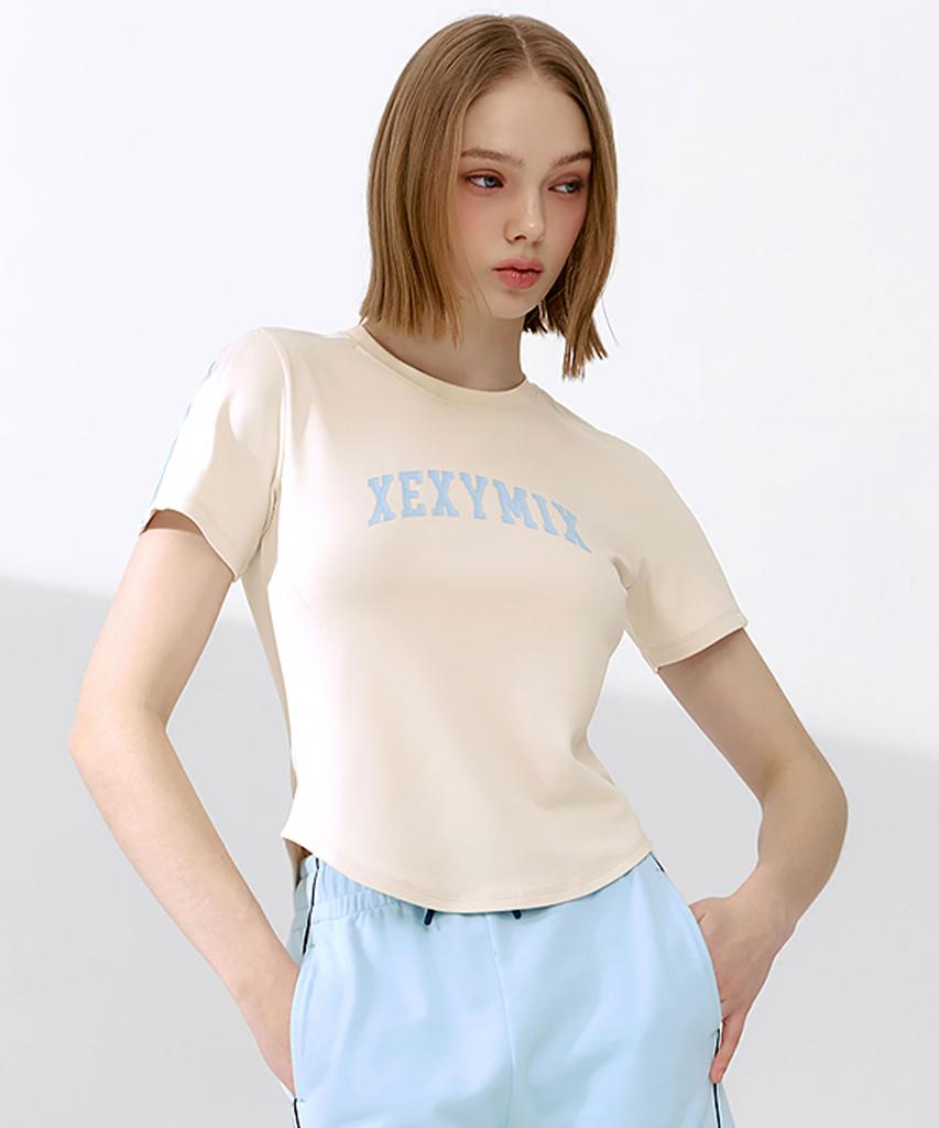 XEXYMIX Piping Contrast Crop Short Sleeve Xfk2Ts1102
