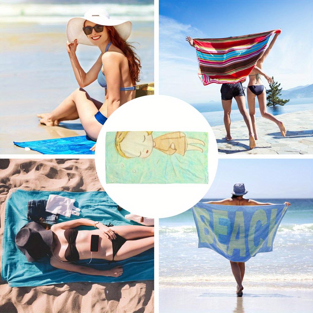 Minimalist Dreaming Girl Tapestry Flat Print Aesthetic Yellow Hair Art Wall Hanging for Living Room Bedroom Decor Bath Towel