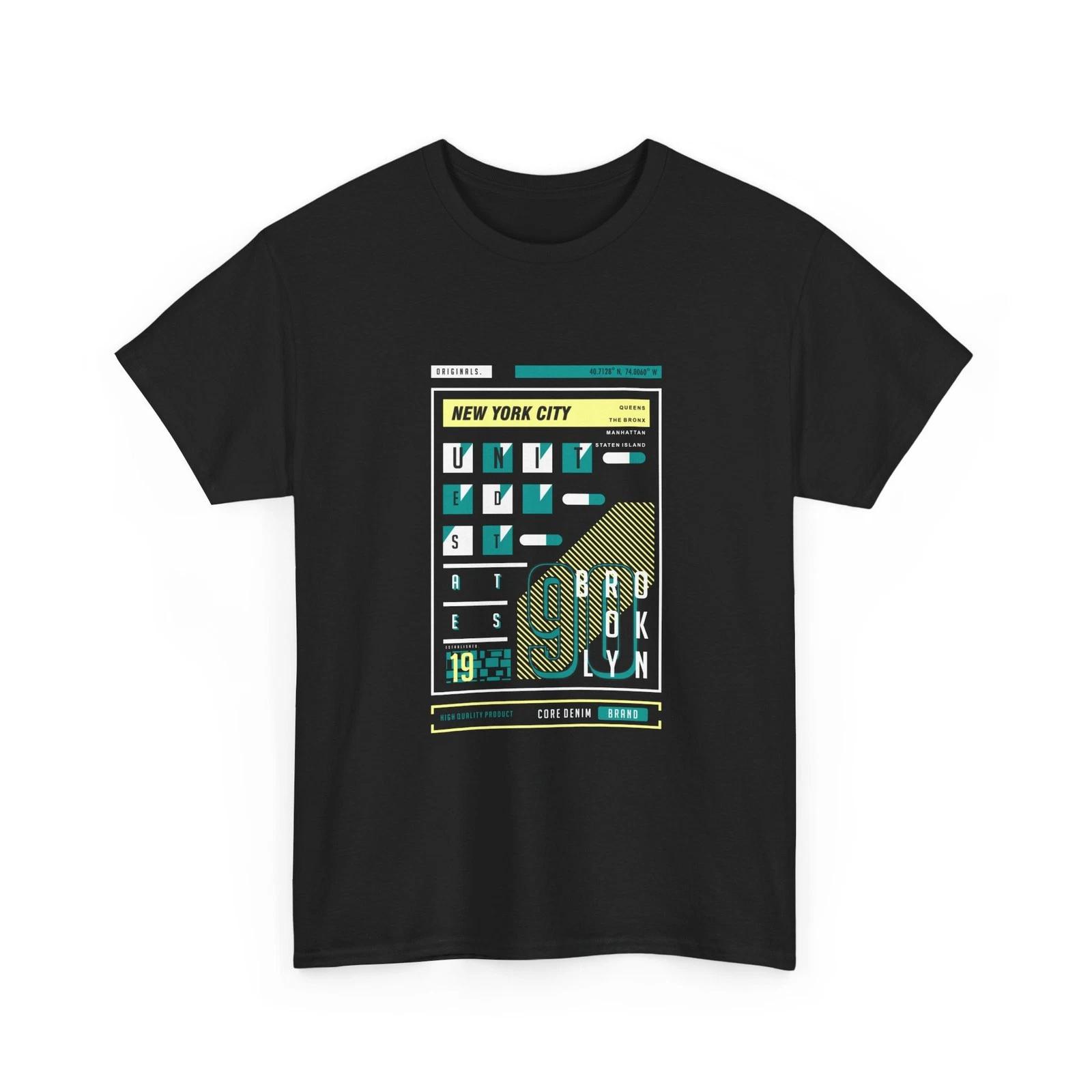 New York City Brooklyn T-Shirt | Graphic Tee Retro Sports Number Print, Cotton S