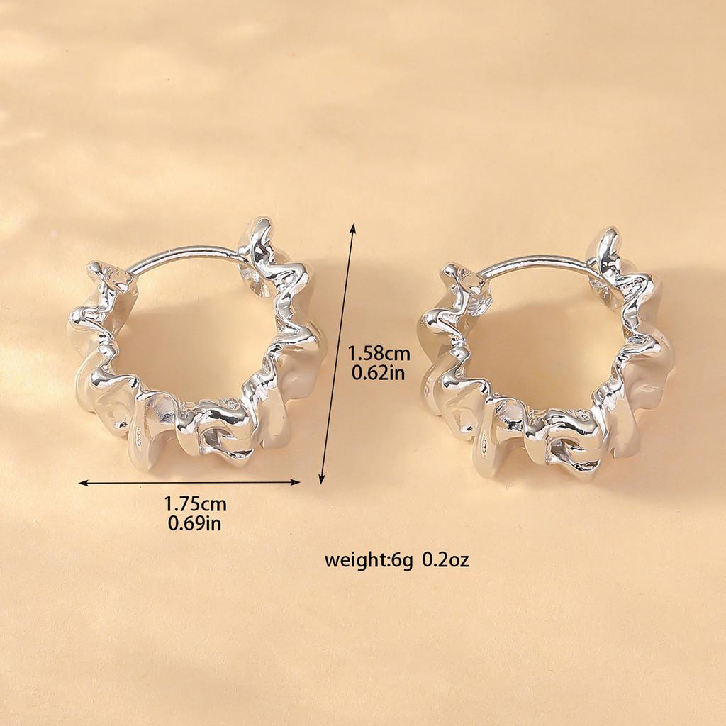 Accessories Circle Hollow Fan Circle Metal Earrings Women'S French Retro Elegant Niche Premium