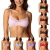 Women Lace Wireless Bra Deep V Neck Adjustable Straps High Elasticity Ultra Thin Breathable Seamless Comfort Underwear