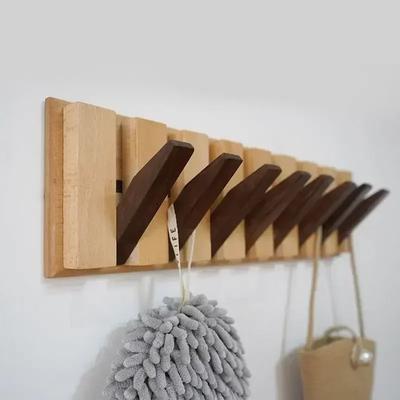 Coat Racks Wall Hanging Entry Door No Punching Solid Wood Clothes Organizer Creative Keyboard Art Clothes Hook Doorway Hangers