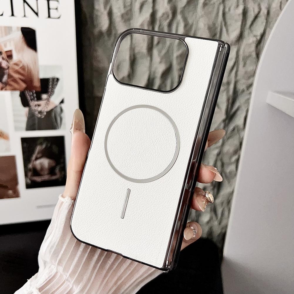 Pebbled Leather Self-rebound Hinge with Thin Magnetic Ring Phone Case For Google Pixel 10 Pro Fold Camera protect Cover