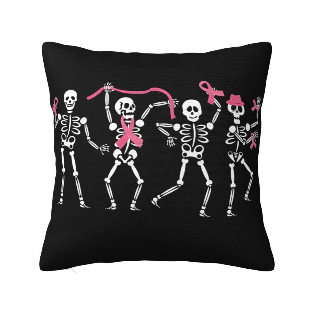 Breast Cancer Awareness Ribbon Pillow Case Cushion Covers Fashion Zipper Decor Pillowcase for Car 4040cm