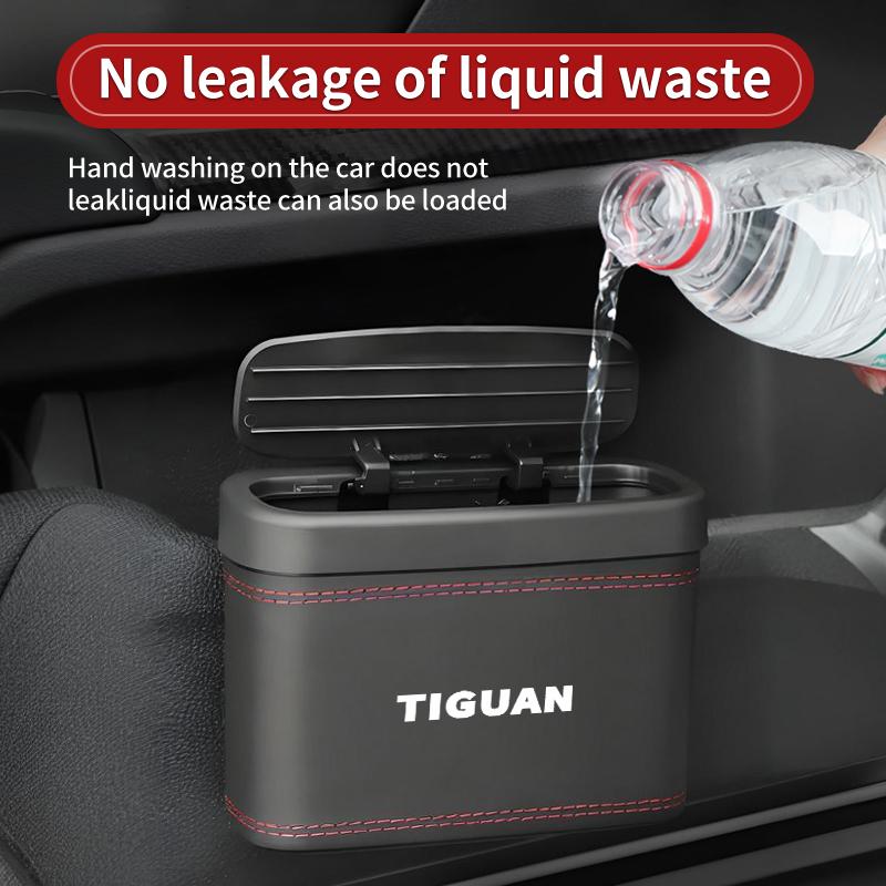 Car Push-Button Style Square Leather Multi Functional Organizer Box Trash Can For VW Tiguan Scirocco Jetta Beetle Golf PassatSZ1
