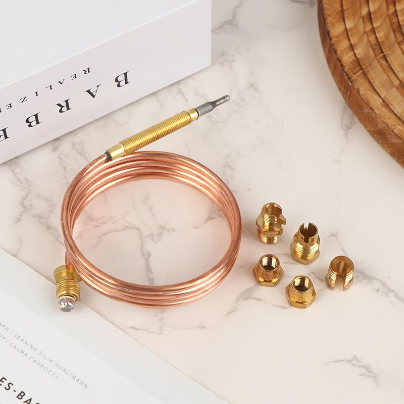 90Cm Universal 3.0Mv Gas Stove Thermocouple With 5 Nuts Heating Gas Burner Replacement Thermocouple Adaptor Gas Stove Parts
