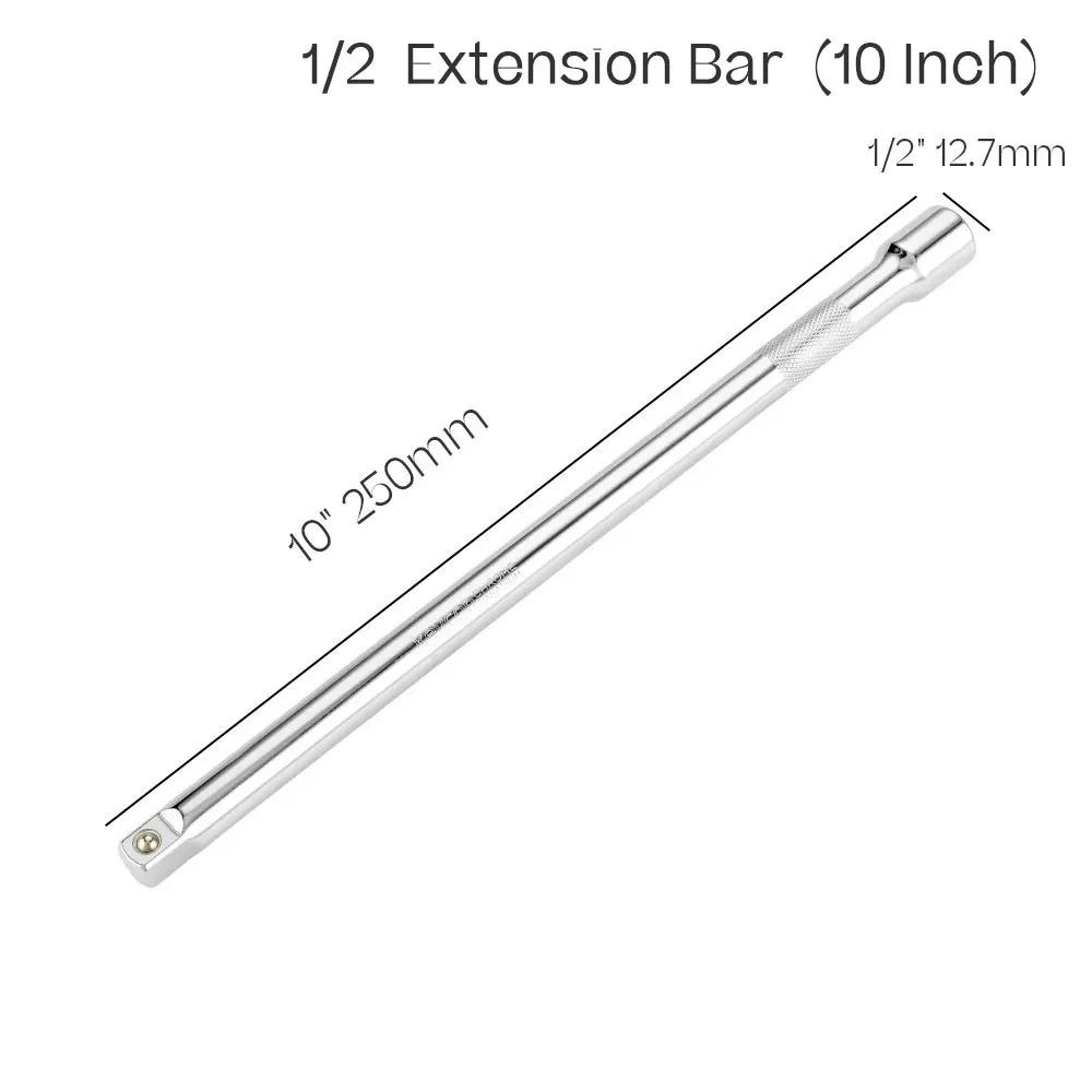 1/4" 3/8" 1/2" Socket Ratchet Wrench Extension Bar 50/75/100/125/150/250mm Long Bar Steering Sleeve Connecting Rod Accessories