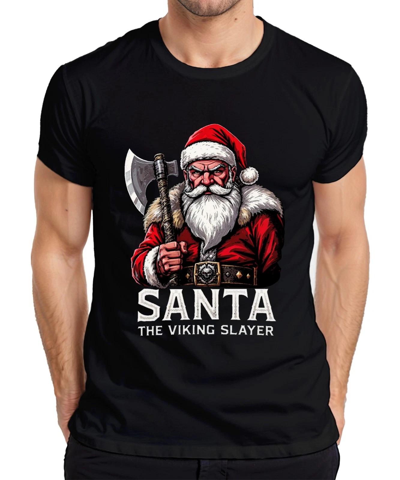 Santa The Viking Slayer Wikinger Axt Bart Weihnachten Geschenk Herren T-Shirt XL